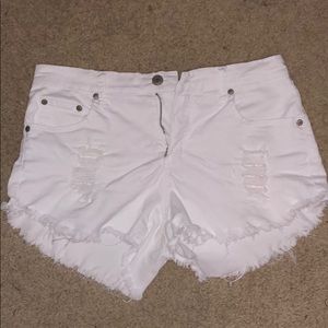 White Jean Shorts